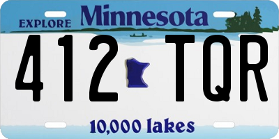 MN license plate 412TQR