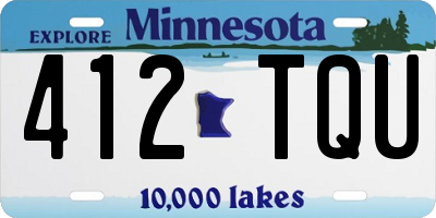 MN license plate 412TQU