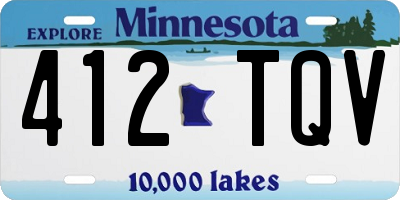 MN license plate 412TQV