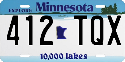 MN license plate 412TQX
