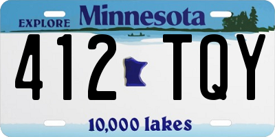 MN license plate 412TQY