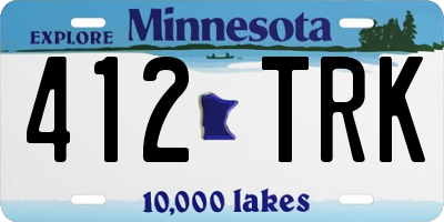 MN license plate 412TRK