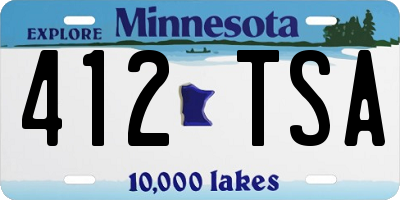 MN license plate 412TSA