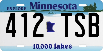 MN license plate 412TSB
