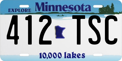 MN license plate 412TSC