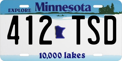 MN license plate 412TSD