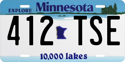 MN license plate 412TSE