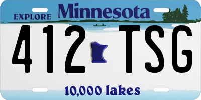 MN license plate 412TSG