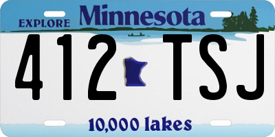 MN license plate 412TSJ