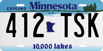 MN license plate 412TSK