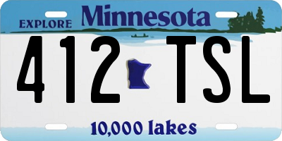 MN license plate 412TSL