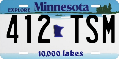 MN license plate 412TSM
