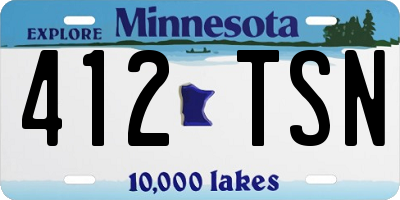 MN license plate 412TSN