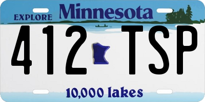 MN license plate 412TSP