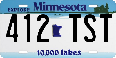 MN license plate 412TST