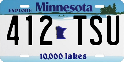 MN license plate 412TSU