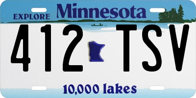 MN license plate 412TSV