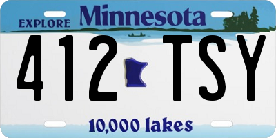 MN license plate 412TSY