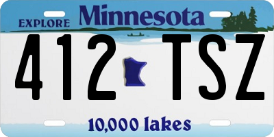 MN license plate 412TSZ