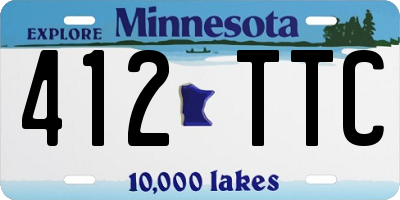 MN license plate 412TTC