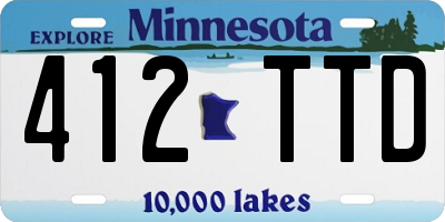 MN license plate 412TTD