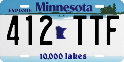 MN license plate 412TTF