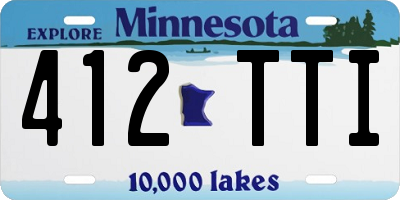 MN license plate 412TTI