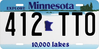 MN license plate 412TTO