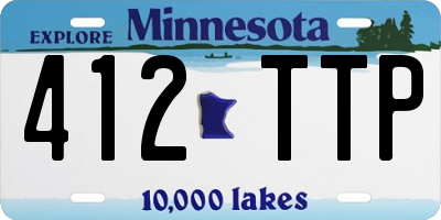 MN license plate 412TTP