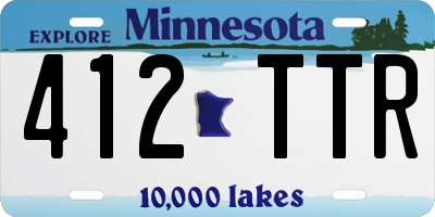 MN license plate 412TTR