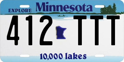 MN license plate 412TTT