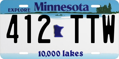 MN license plate 412TTW