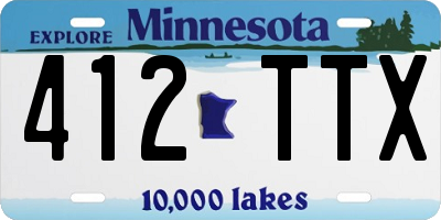 MN license plate 412TTX