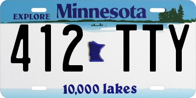 MN license plate 412TTY