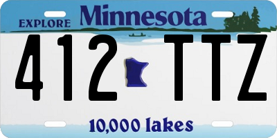 MN license plate 412TTZ