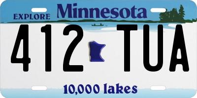 MN license plate 412TUA
