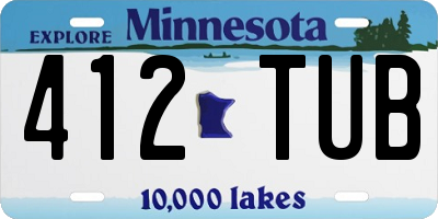 MN license plate 412TUB
