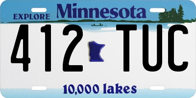 MN license plate 412TUC