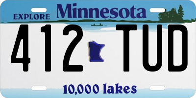 MN license plate 412TUD