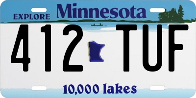 MN license plate 412TUF