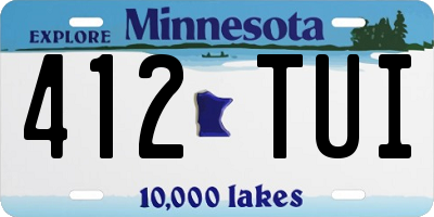 MN license plate 412TUI