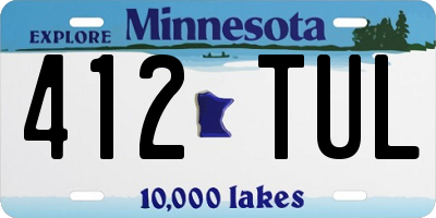 MN license plate 412TUL