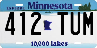 MN license plate 412TUM