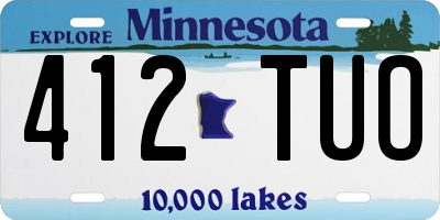 MN license plate 412TUO