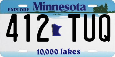 MN license plate 412TUQ