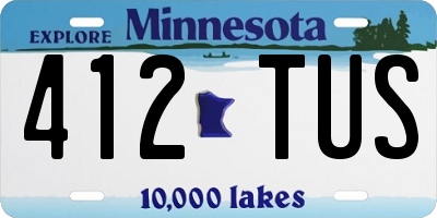 MN license plate 412TUS