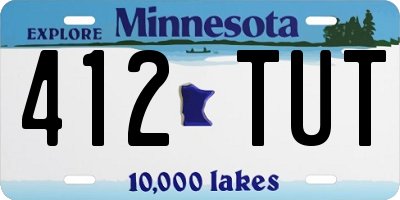MN license plate 412TUT