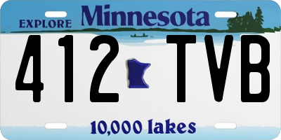 MN license plate 412TVB