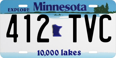 MN license plate 412TVC