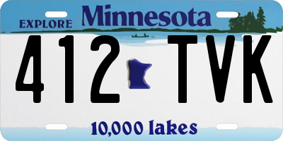 MN license plate 412TVK